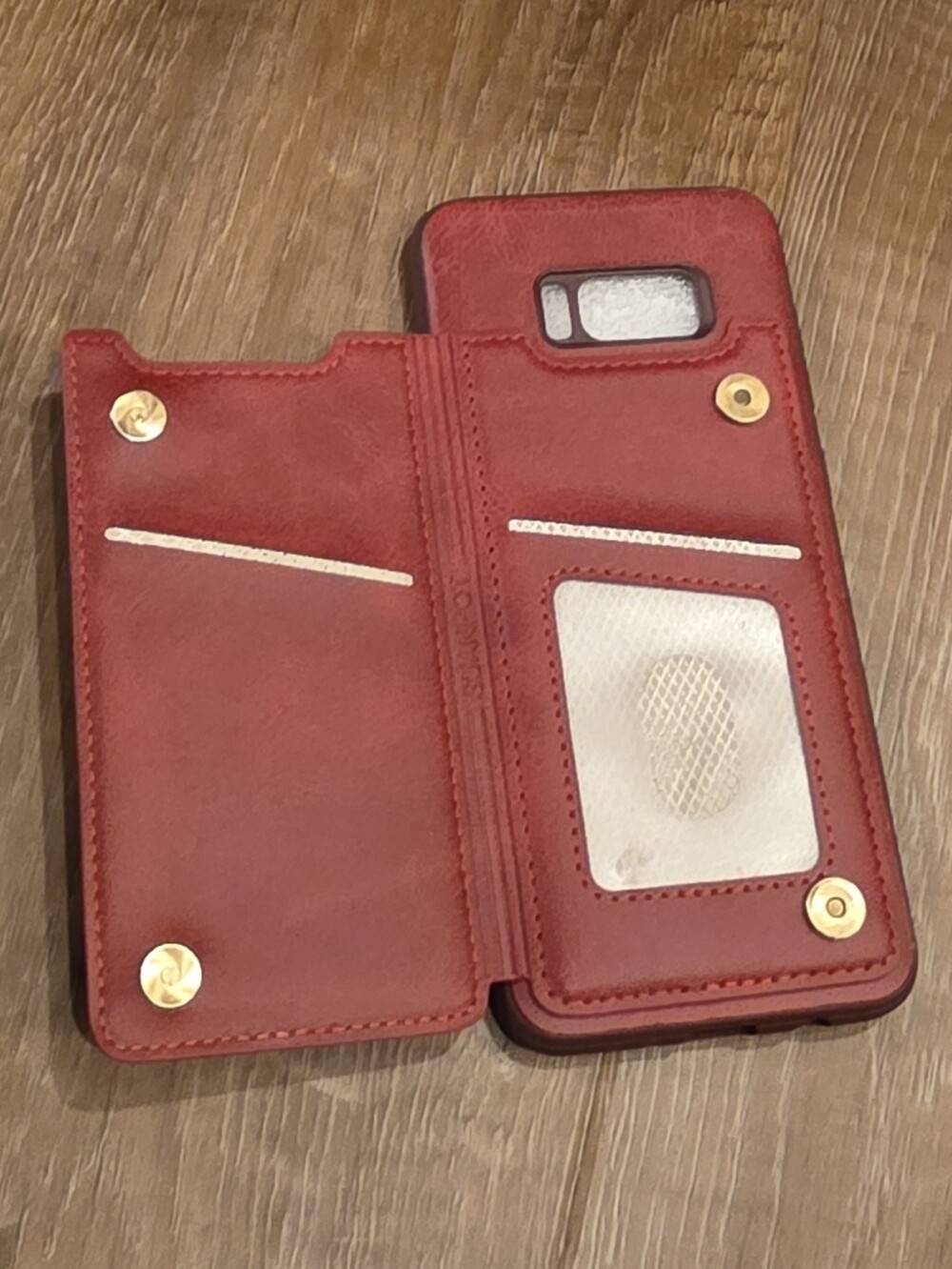 NWT SUANPOT Case for Samsung Galaxy S8 RFID Blocking Red Leather Wallet